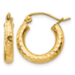 Gold Diamond-cut Classic Hoop Earrings - 10k Yellow Gold / 3 mm / 15 mm