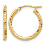 Gold Diamond-cut Classic Hoop Earrings - 10k Yellow Gold / 2 mm / 20 mm
