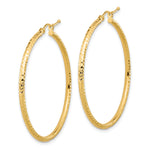Gold Diamond-cut Classic Hoop Earrings - 10k Yellow Gold / 2 mm / 40 mm