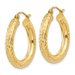 Gold Diamond-cut Classic Hoop Earrings - 10k Yellow Gold / 4 mm / 25 mm