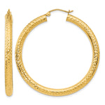 Gold Diamond-cut Classic Hoop Earrings - 10k Yellow Gold / 4 mm / 45 mm