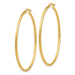 Gold Diamond-cut Classic Hoop Earrings - 10k Yellow Gold / 4 mm / 55 mm