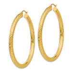 Gold Diamond-cut Classic Hoop Earrings - 10k Yellow Gold / 4 mm / 50 mm