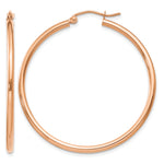 Gold Lightweight Classic Hoop Earrings - 10k Rose Gold / 2 mm / 40 mm