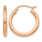 Gold Lightweight Classic Hoop Earrings - 10k Rose Gold / 2.5 mm / 20 mm
