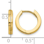 Gold Circle Hinged Hoop Earrings - 10k Yellow Gold / 1.75 mm / 13.5 mm