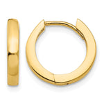 Gold Circle Hinged Hoop Earrings - 10k Yellow Gold / 1.75 mm / 13.5 mm