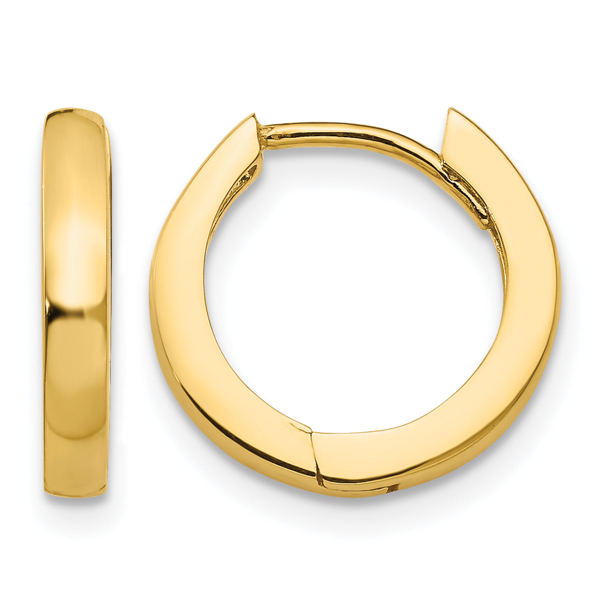 Gold Circle Hinged Hoop Earrings - 10k Yellow Gold / 1.75 mm / 13.5 mm#10k Yellow Gold_1.75 mm_13.5 mm