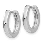 Gold Circle Hinged Hoop Earrings - 10k White Gold / 2.5 mm / 13.5 mm