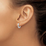 Gold Circle Hinged Hoop Earrings - 10k White Gold / 2.5 mm / 13.5 mm