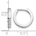 Gold Circle Hinged Hoop Earrings - 10k White Gold / 2.5 mm / 13.5 mm