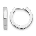 Gold Circle Hinged Hoop Earrings - 10k White Gold / 2.5 mm / 13.5 mm