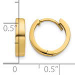 Gold Circle Hinged Hoop Earrings - 10k Yellow Gold / 2.5 mm / 13 mm