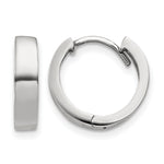 Gold Circle Hinged Hoop Earrings - 10k White Gold / 3 mm / 13 mm