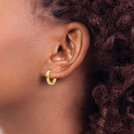 Gold Circle Hinged Hoop Earrings - 10k Yellow Gold / 2 mm / 14.5 mm