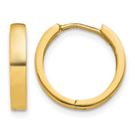 Gold Circle Hinged Hoop Earrings - 10k Yellow Gold / 2 mm / 14.5 mm