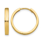 Gold Circle Hinged Hoop Earrings - 10k Yellow Gold / 3 mm / 18 mm