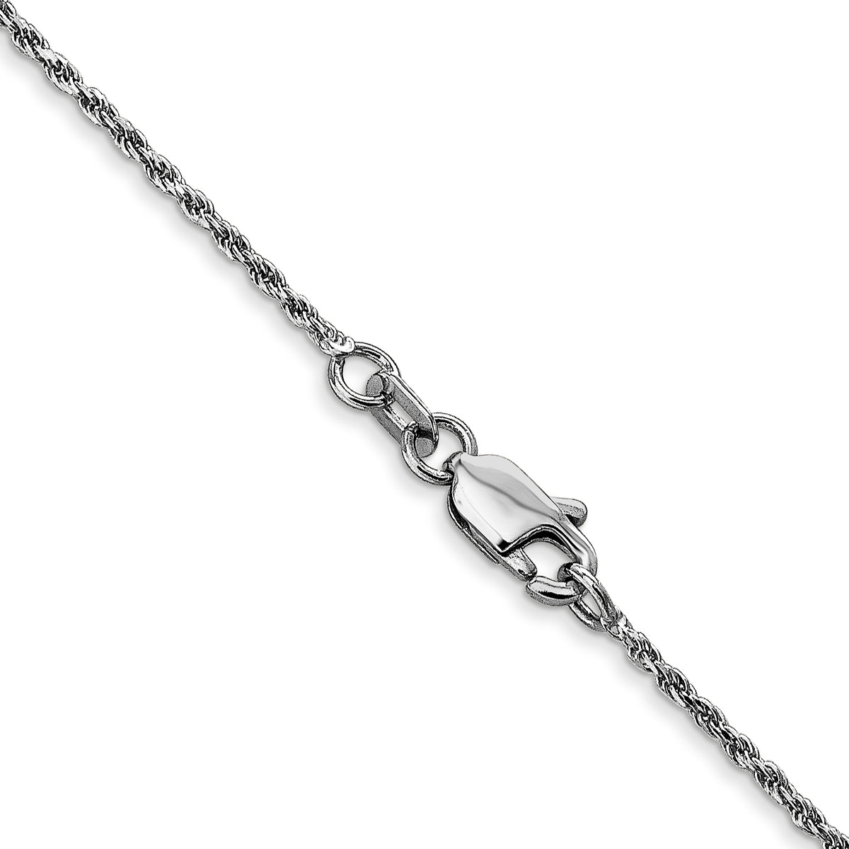 Gold (10K & 14K) Diamond-Cut Machine-Made Rope Chain - 10k White Gold / 16 in / 1.15 mm