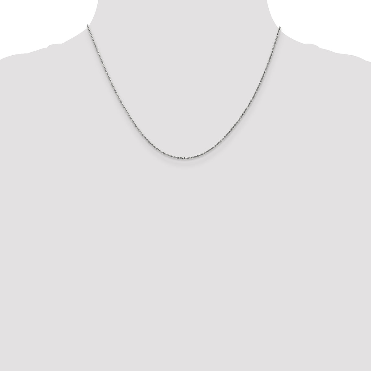 Gold (10K & 14K) Diamond-Cut Machine-Made Rope Chain - 10k White Gold / 18 in / 1.15 mm