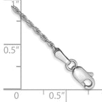Gold (10K & 14K) Diamond-Cut Machine-Made Rope Chain Bracelet - 10k White Gold / 9 in / 1.3 mm