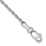 Gold (10K & 14K) Diamond-Cut Machine-Made Rope Chain Bracelet - 10k White Gold / 9 in / 1.3 mm