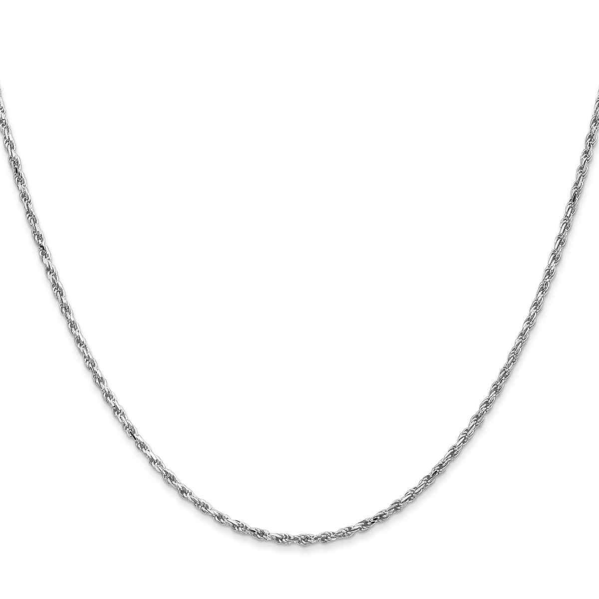Gold (10K & 14K) Diamond-Cut Machine-Made Rope Chain - 10k White Gold / 20 in / 1.6 mm