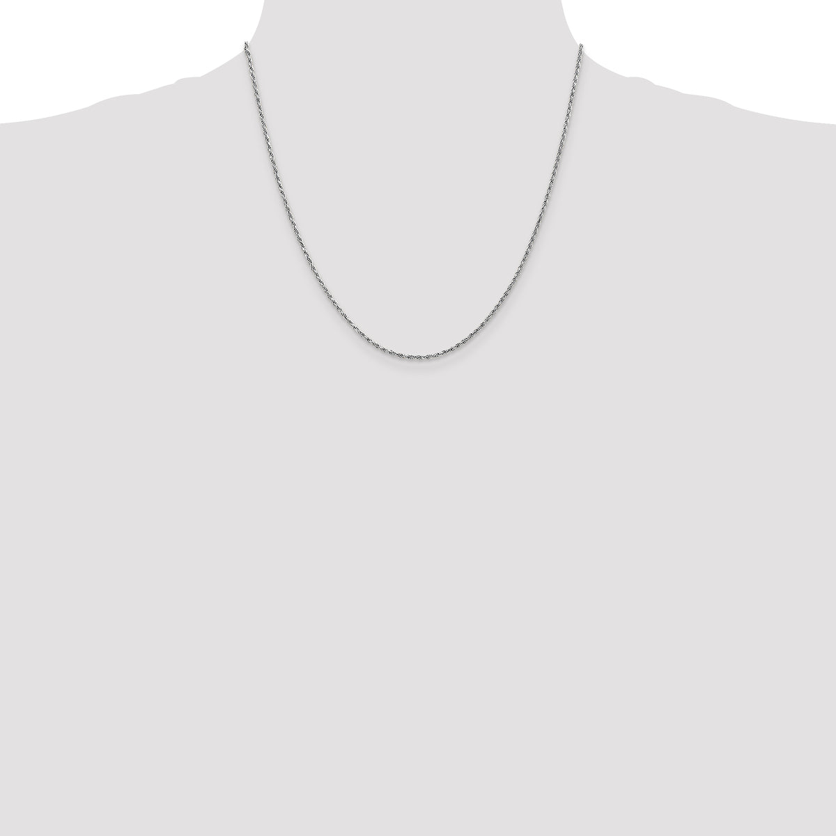 Gold (10K & 14K) Diamond-Cut Machine-Made Rope Chain - 10k White Gold / 20 in / 1.6 mm