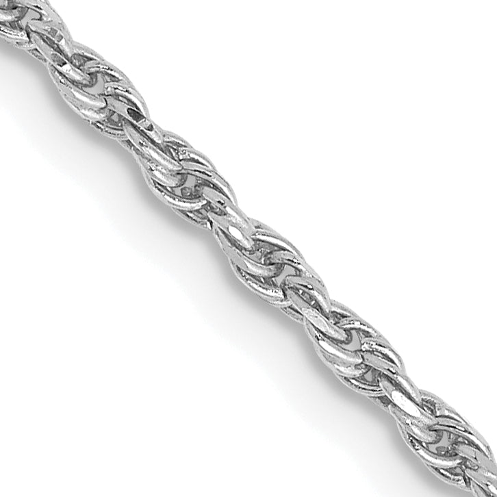 Gold (10K & 14K) Diamond-Cut Machine-Made Rope Chain - 10k White Gold / 20 in / 1.6 mm