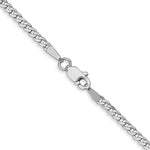 Gold (10K & 14K) Flat Beveled Curb Chain - 10k White Gold / 16 in / 2.2 mm