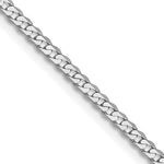 Gold (10K & 14K) Flat Beveled Curb Chain - 10k White Gold / 16 in / 2.2 mm