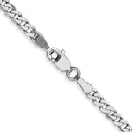 Gold (10K & 14K) Flat Beveled Curb Chain - 10k White Gold / 16 in / 2.9 mm