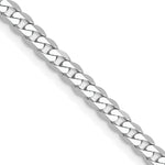 Gold (10K & 14K) Flat Beveled Curb Chain - 10k White Gold / 16 in / 2.9 mm