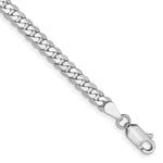 Gold (10K & 14K) Flat Beveled Curb Chain Bracelet - 10k White Gold / 7 in / 3.9 mm