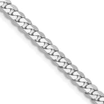 Gold (10K & 14K) Flat Beveled Curb Chain - 10k White Gold / 18 in / 3.9 mm