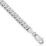 Gold (10K & 14K) Flat Beveled Curb Chain Bracelet - 10k White Gold / 7 in / 4.75 mm