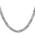 Gold (10K & 14K) Flat Beveled Curb Chain - 10k White Gold / 24 in / 6.25 mm