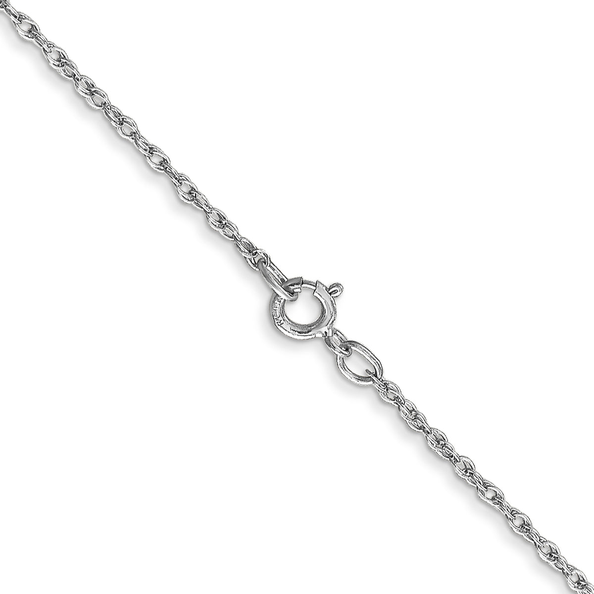 Gold (14K & 10K) Baby Rope Chain - 10k White Gold / 14 in / 0.8 mm