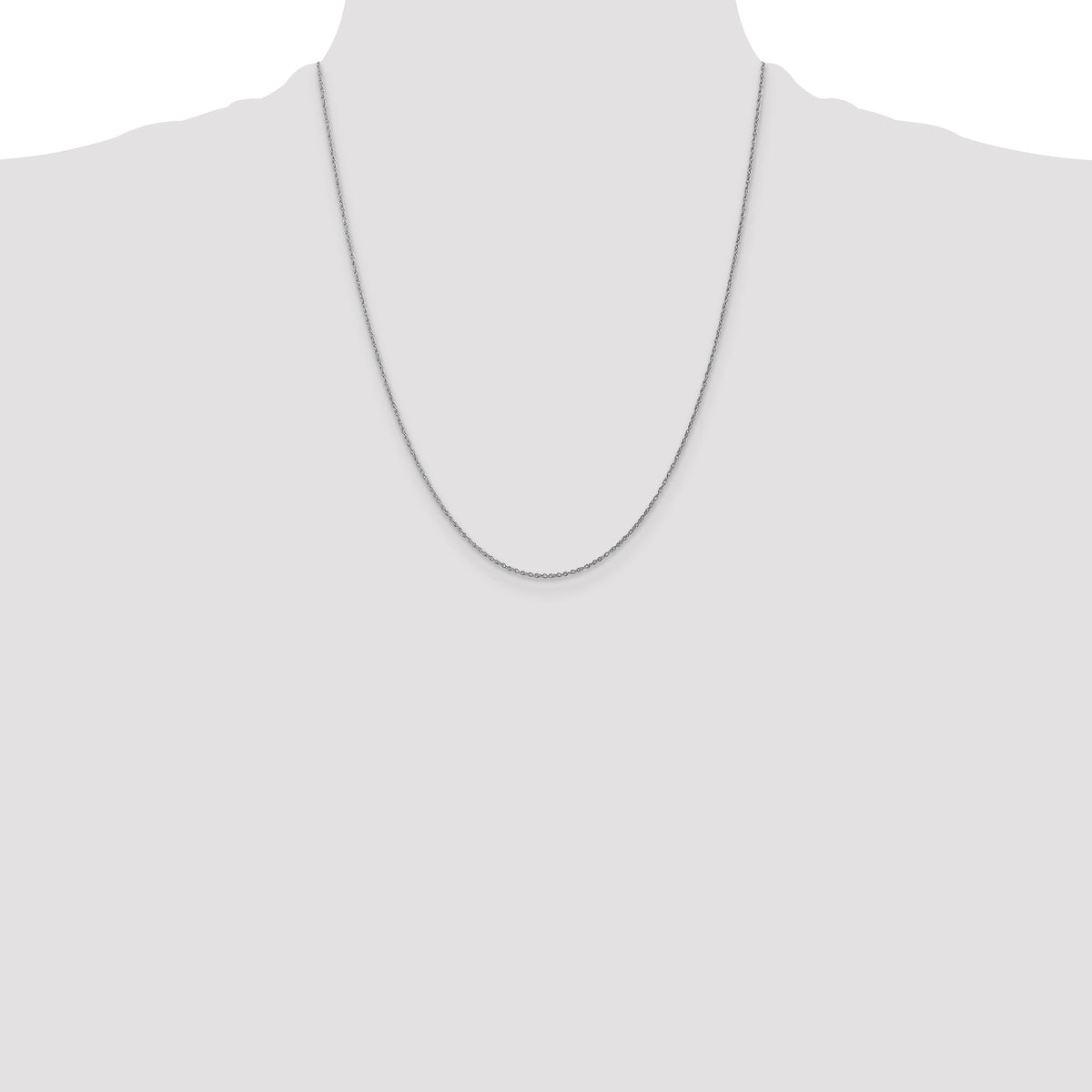 Gold (14K & 10K) Baby Rope Chain - 10k White Gold / 22 in / 0.8 mm