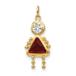 Birthstone Girl Charm - 10k Yellow Gold / January