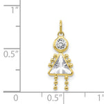 Birthstone Girl Charm - 10k Yellow Gold / April