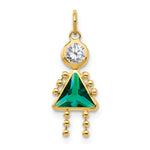Birthstone Girl Charm - 10k Yellow Gold / May