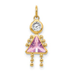 Birthstone Girl Charm - 10k Yellow Gold / June
