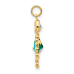 Birthstone Girl Charm - 10k Yellow Gold / December
