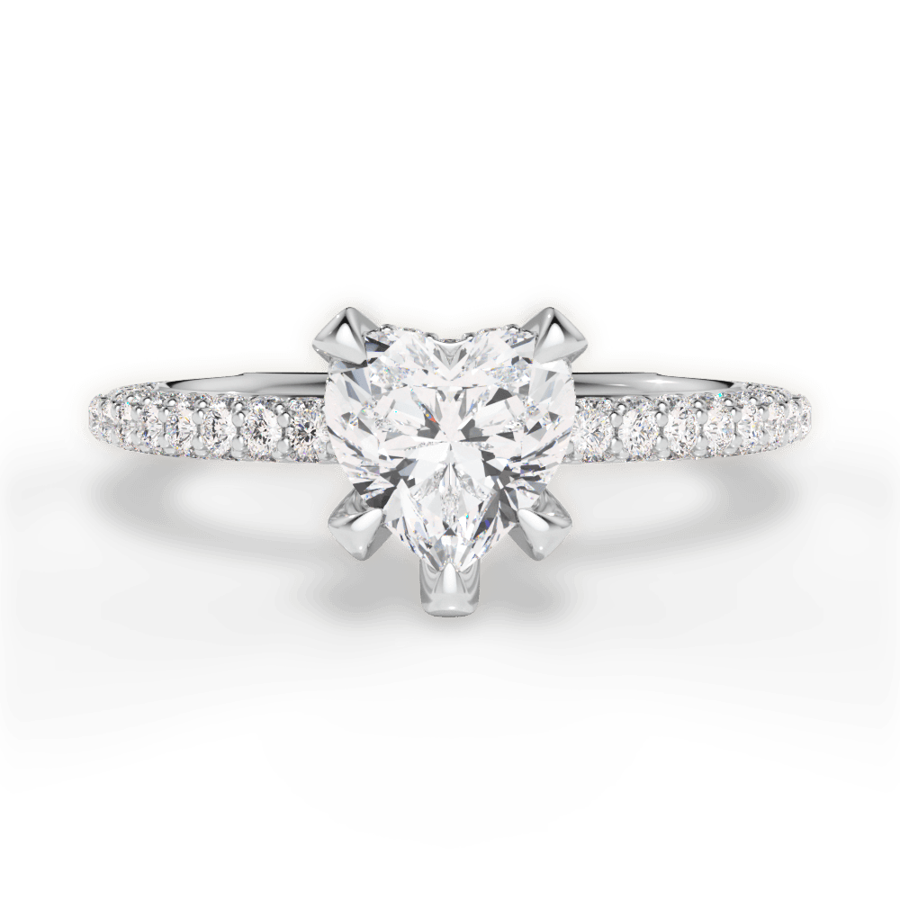 Madeline Heart Cut Lab Grown Diamond 14Kt White Gold Engagement Ring