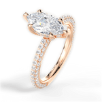 Madeline Marquise Cut Lab Grown Diamond 18Kt Rose Gold Engagement Ring - View 4