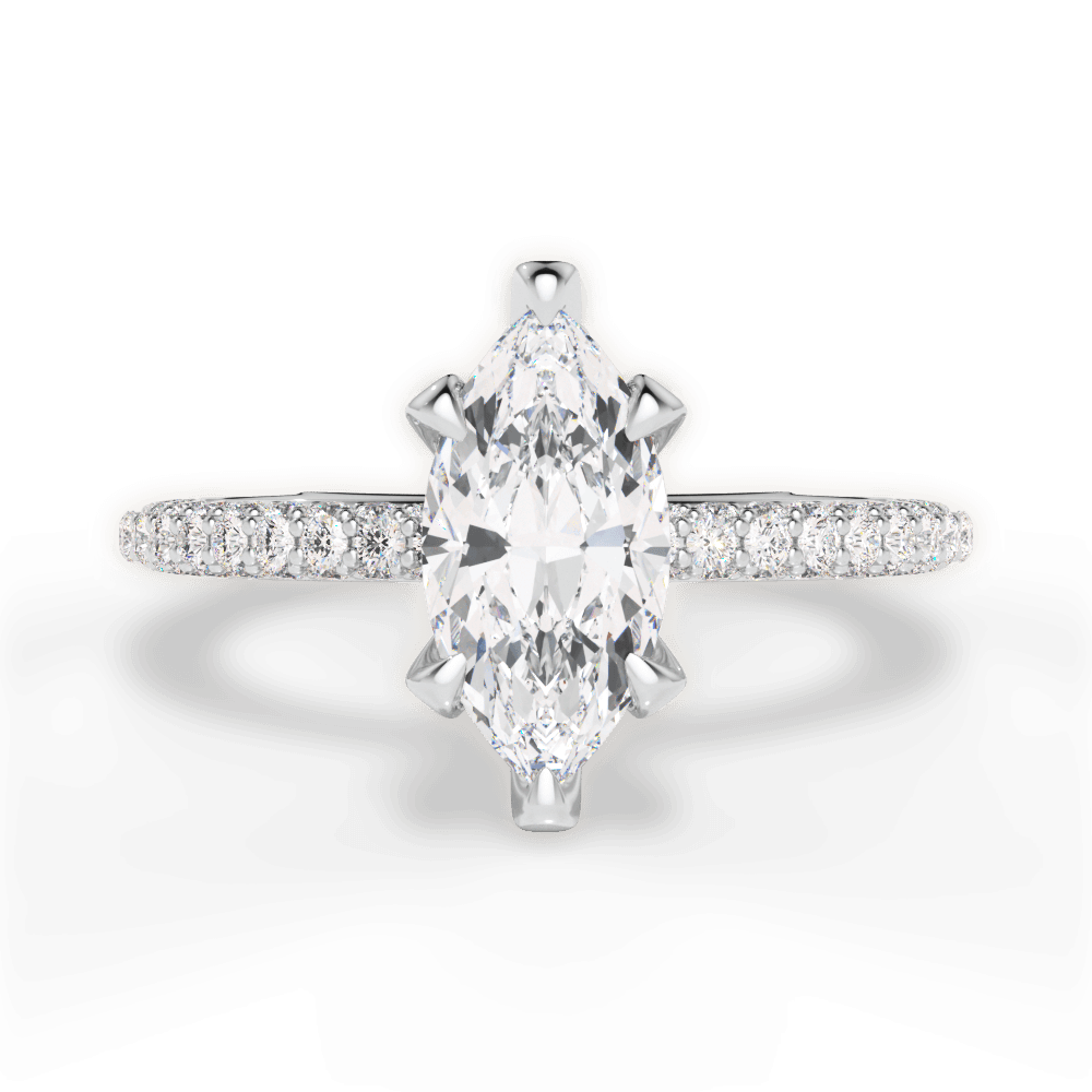 Madeline Marquise Cut Lab Grown Diamond 14Kt White Gold Engagement Ring