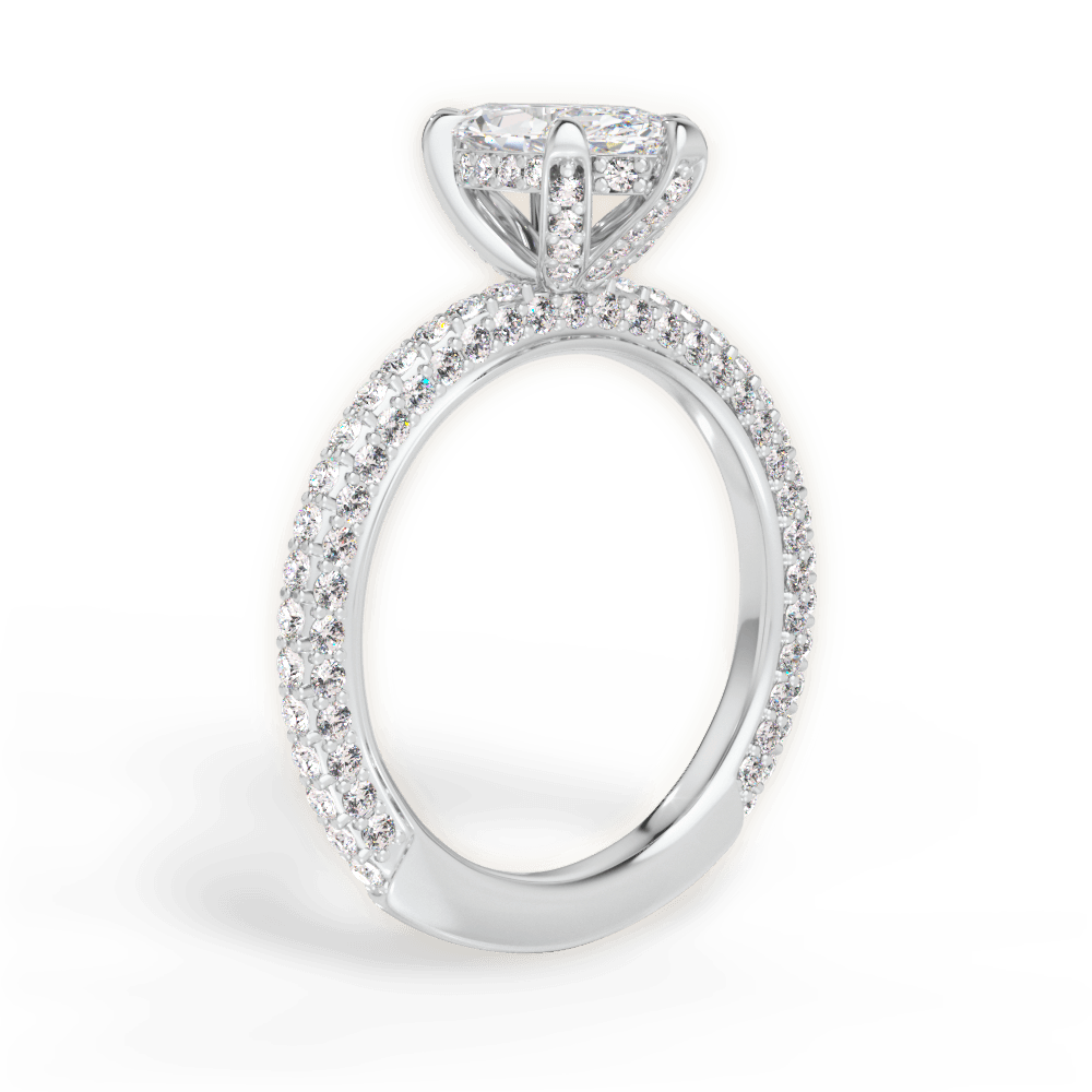 Madeline Marquise Cut Lab Grown Diamond Platinum Engagement Ring - View 3