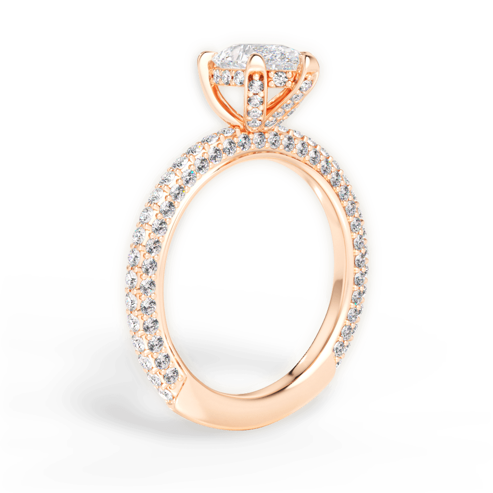 Madeline Pear Cut Lab Grown Diamond 18Kt Rose Gold Engagement Ring - View 2