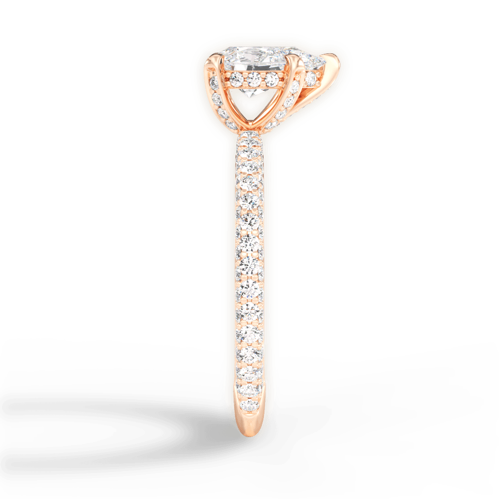 Madeline Pear Cut Lab Grown Diamond 18Kt Rose Gold Engagement Ring - View 4