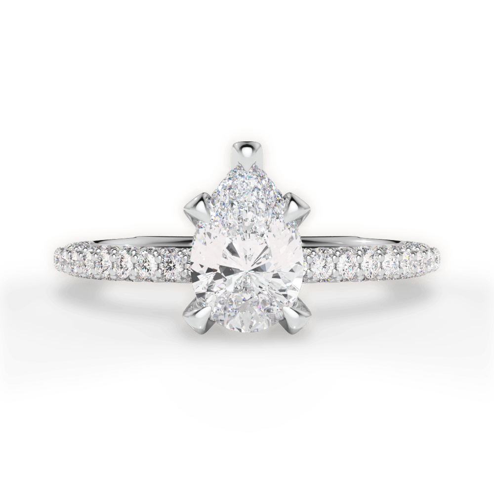 Madeline Pear Cut Lab Grown Diamond Platinum Engagement Ring
